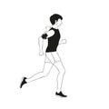 Vector illustration of young male athlete engaged in running